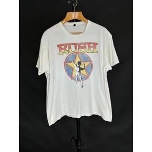 Tultex 2016 Rush Logo T-Shirt Concert Tribute Size XXL Cream Star Dance